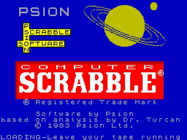 Computer Scrabble title screen for ZX Spectrum